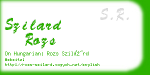 szilard rozs business card